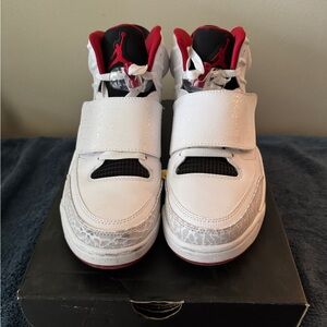 Jordan White and Red Sneakers